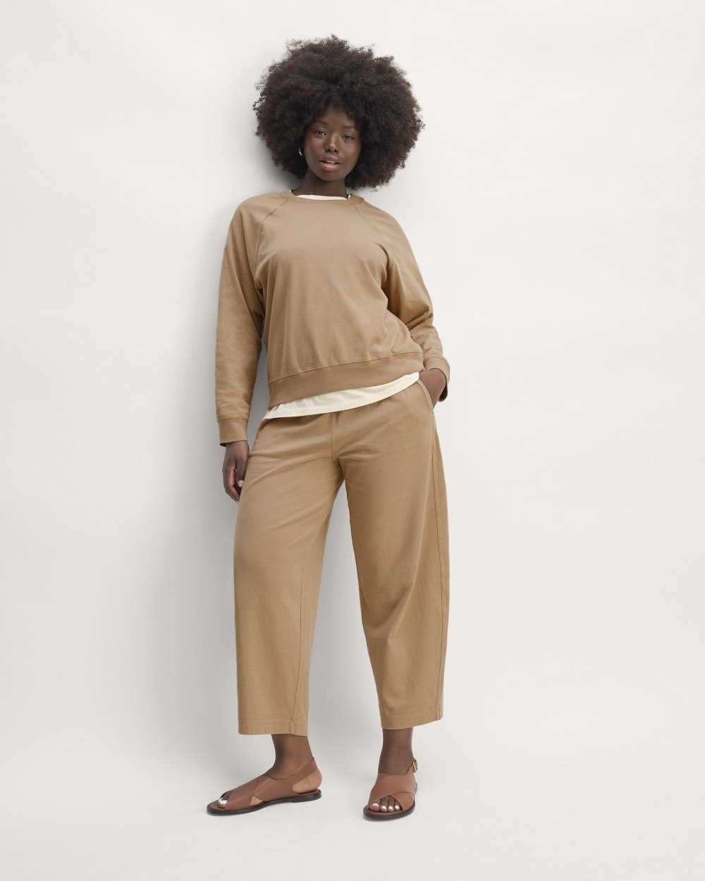 The Off-Duty Barrel Pant in Chanterelle — front view