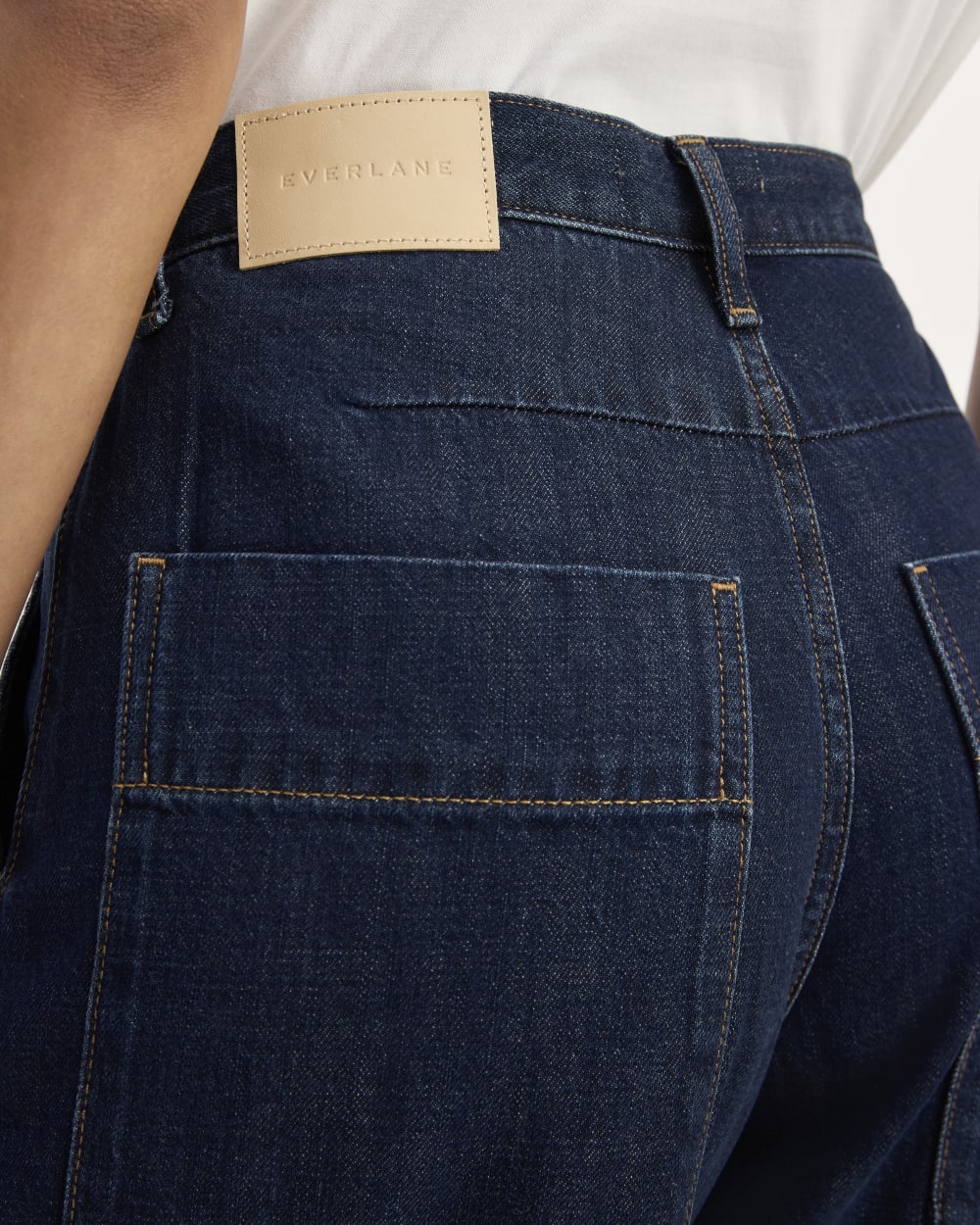 The Summer Barrel Jean in Deep Sea Wash — detail view
