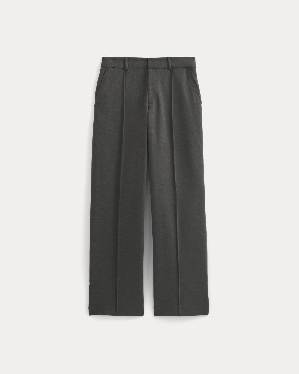 Ponte Wide-Leg Trouser in Heathered Soot — alternate view