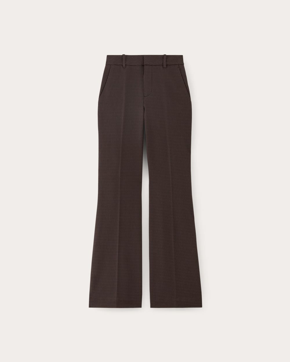 The Bi-Stretch Flare Pant in Brown Houndstooth — alternate view