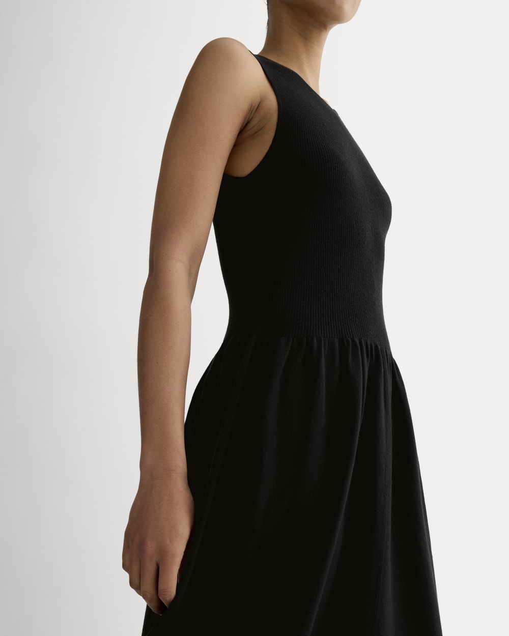 The Knit Crew Dress in Black — detail view