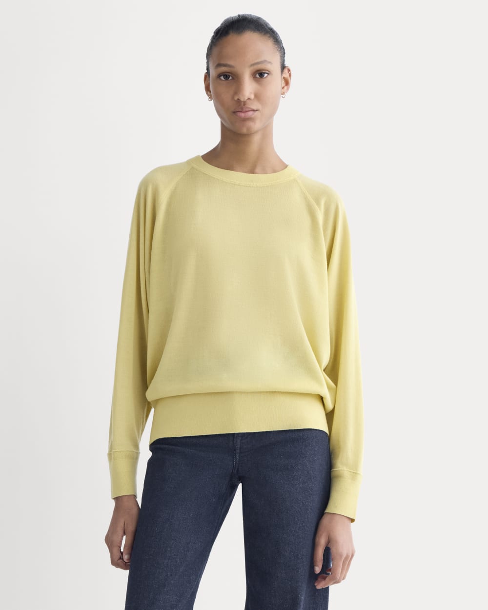 Raglan Sweater in Ultrasoft Merino in Double Cream — front view