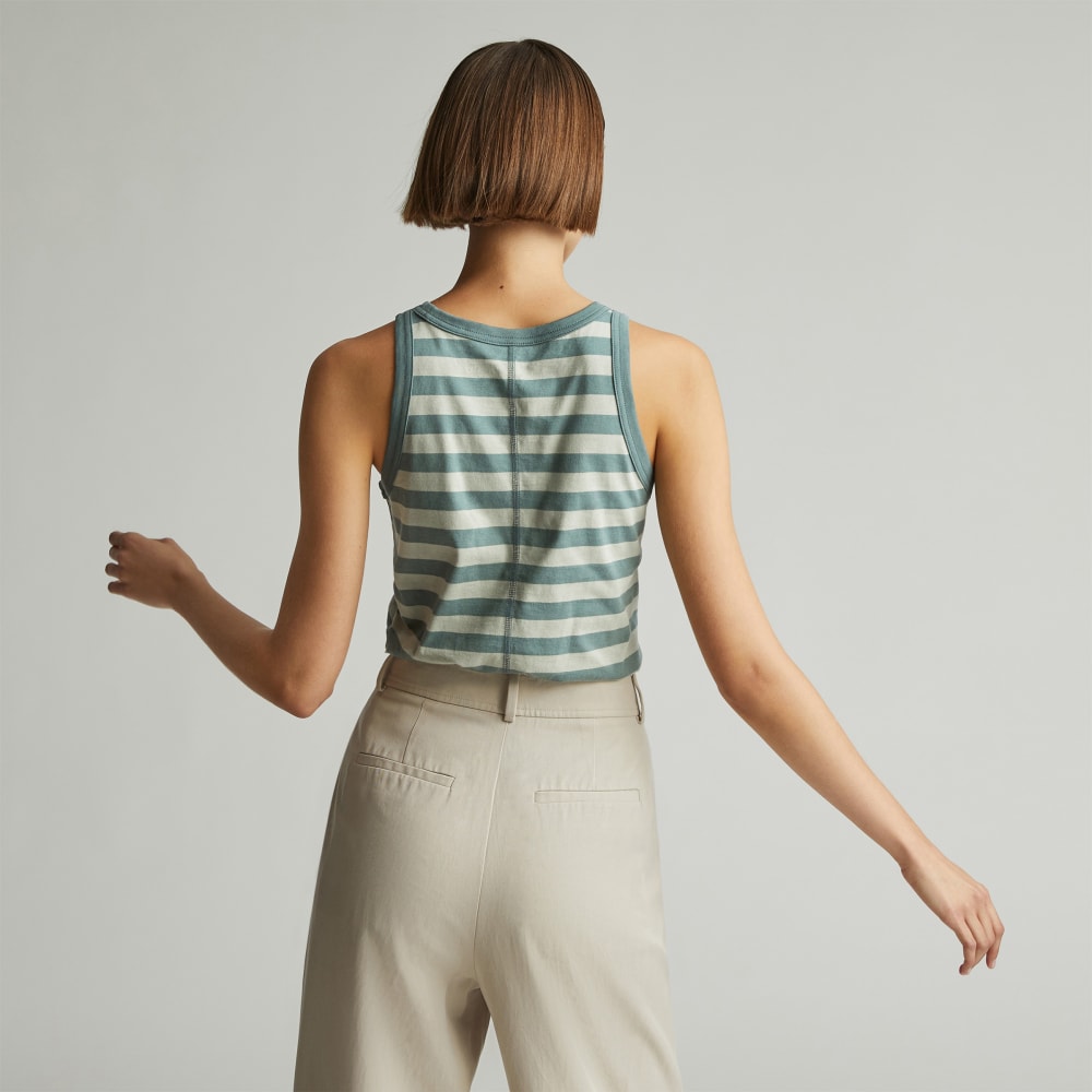 The Tank in Essential Cotton in Green Balsam / Seagrass — detail view