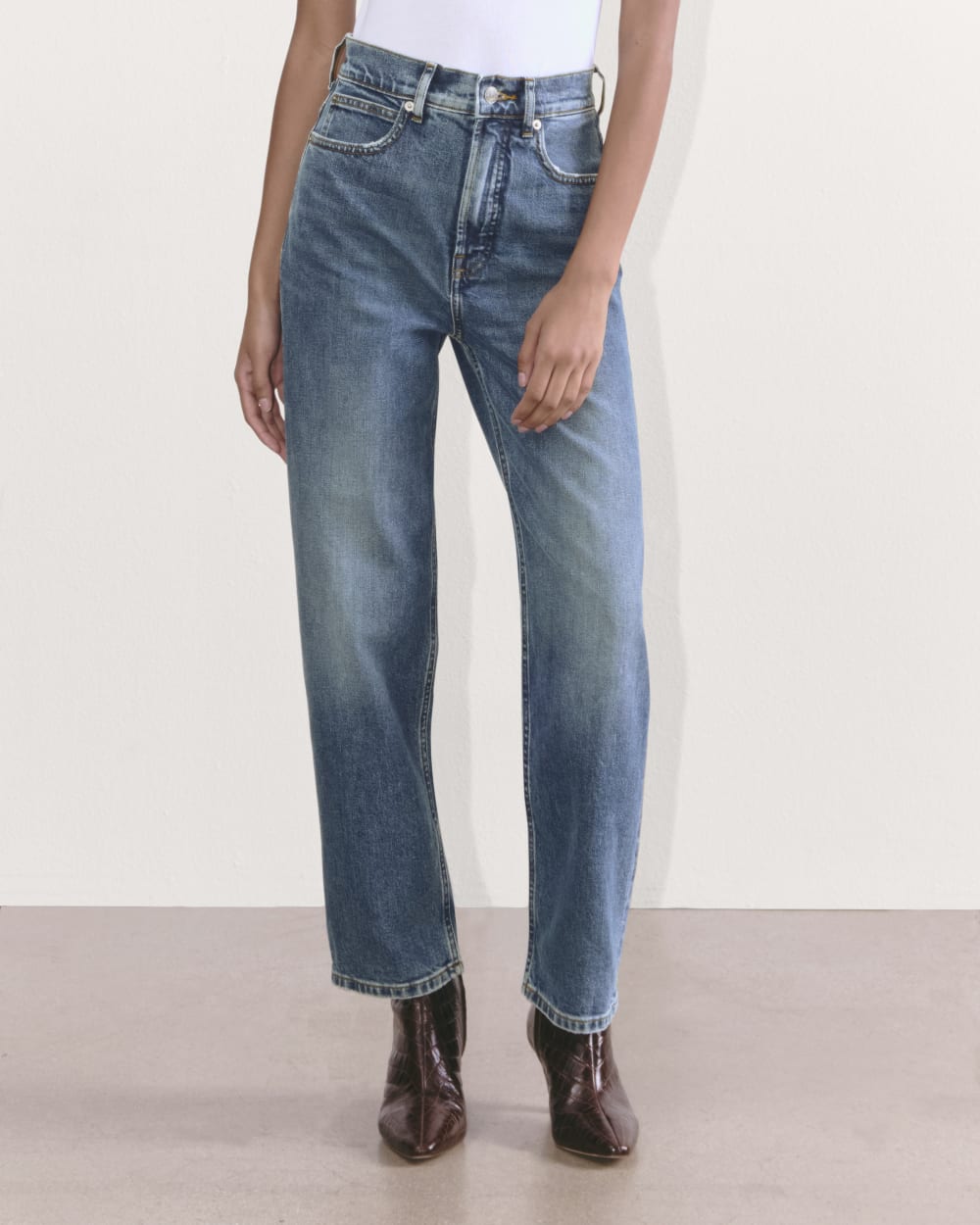 The Way-High® Jean in Mid Indigo — detail view