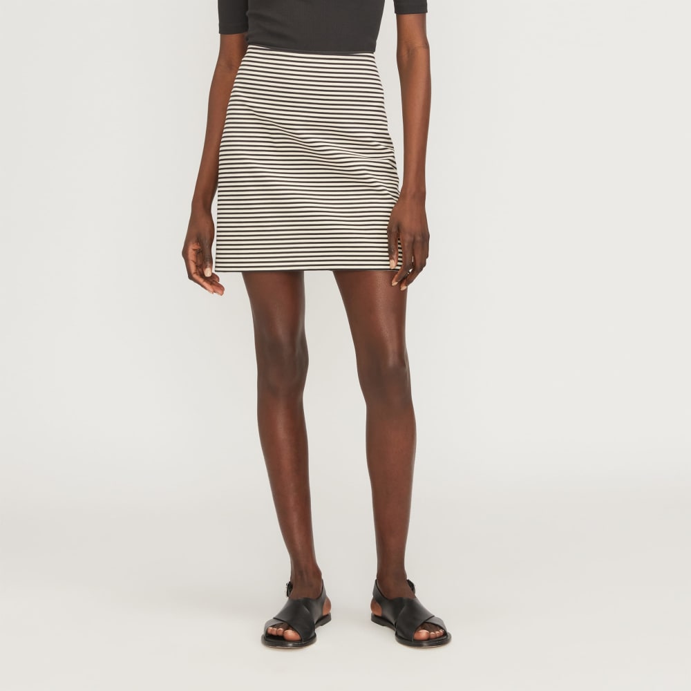 The Dream Mini Skirt in Parchment / Black — front view