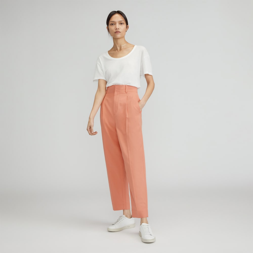 The Draper Tapered Pant in Buttersmooth in Tawny Pink — front view