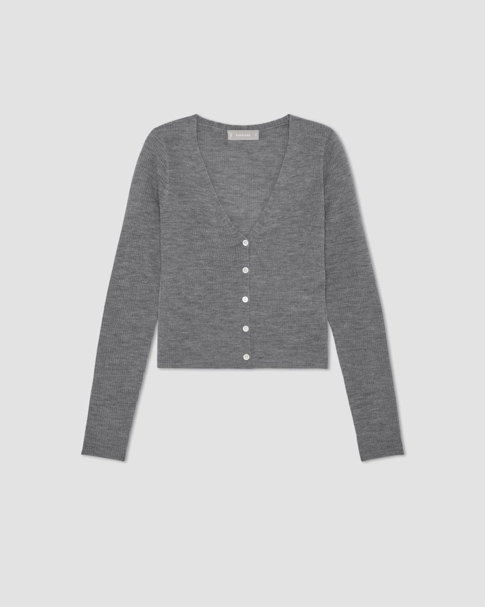 The Cardigan in Ultrasoft Merino in Heather Mid Grey — alternate view