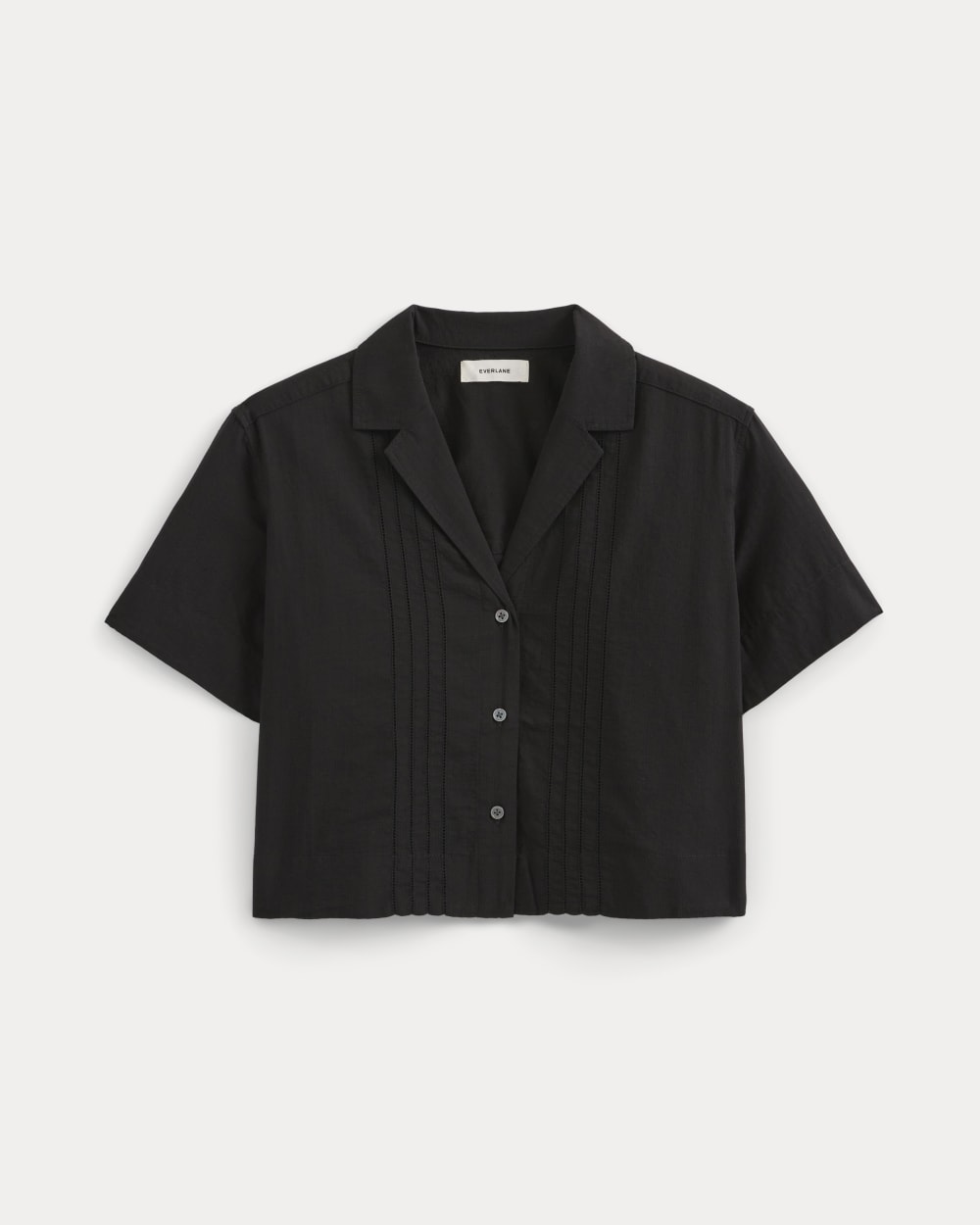 Cotton Gauze Resort Shirt in Black — alternate view