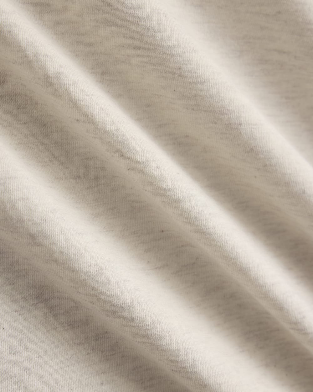 The Box-Cut Tee in Essential Cotton in Heathered Oats — detail view