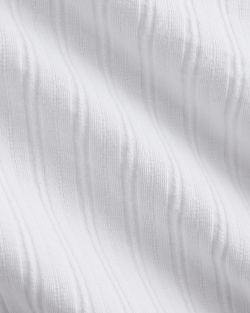 Racerback Tank in Pointelle in White — detail view