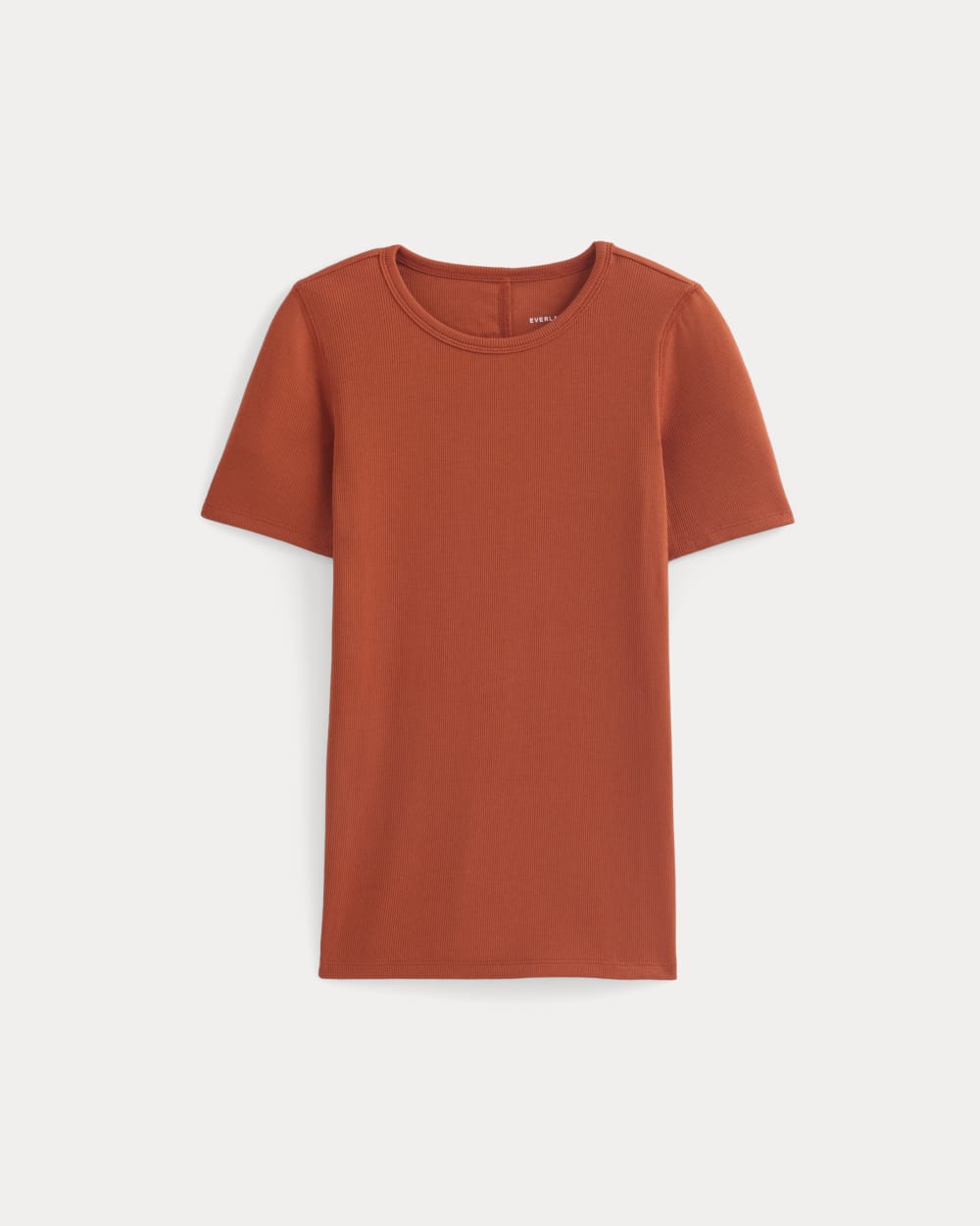 The Luxe Rib Crew in Rust — alternate view
