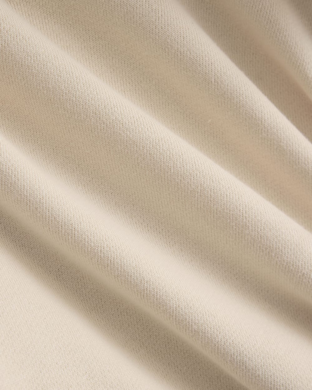 Lightweight Terry Cropped Full-Zip in Parchment — detail view