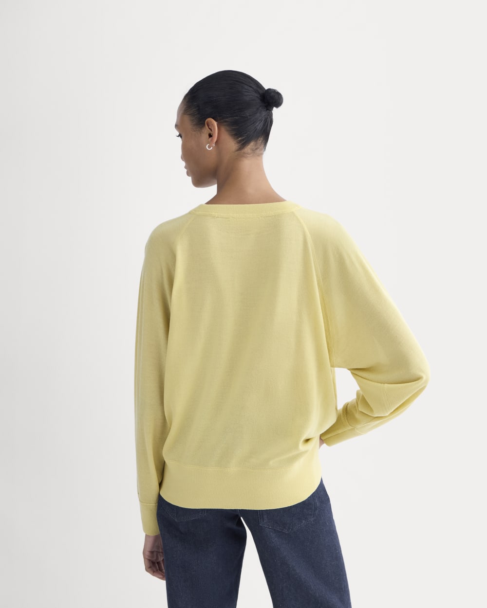 Raglan Sweater in Ultrasoft Merino in Double Cream — detail view