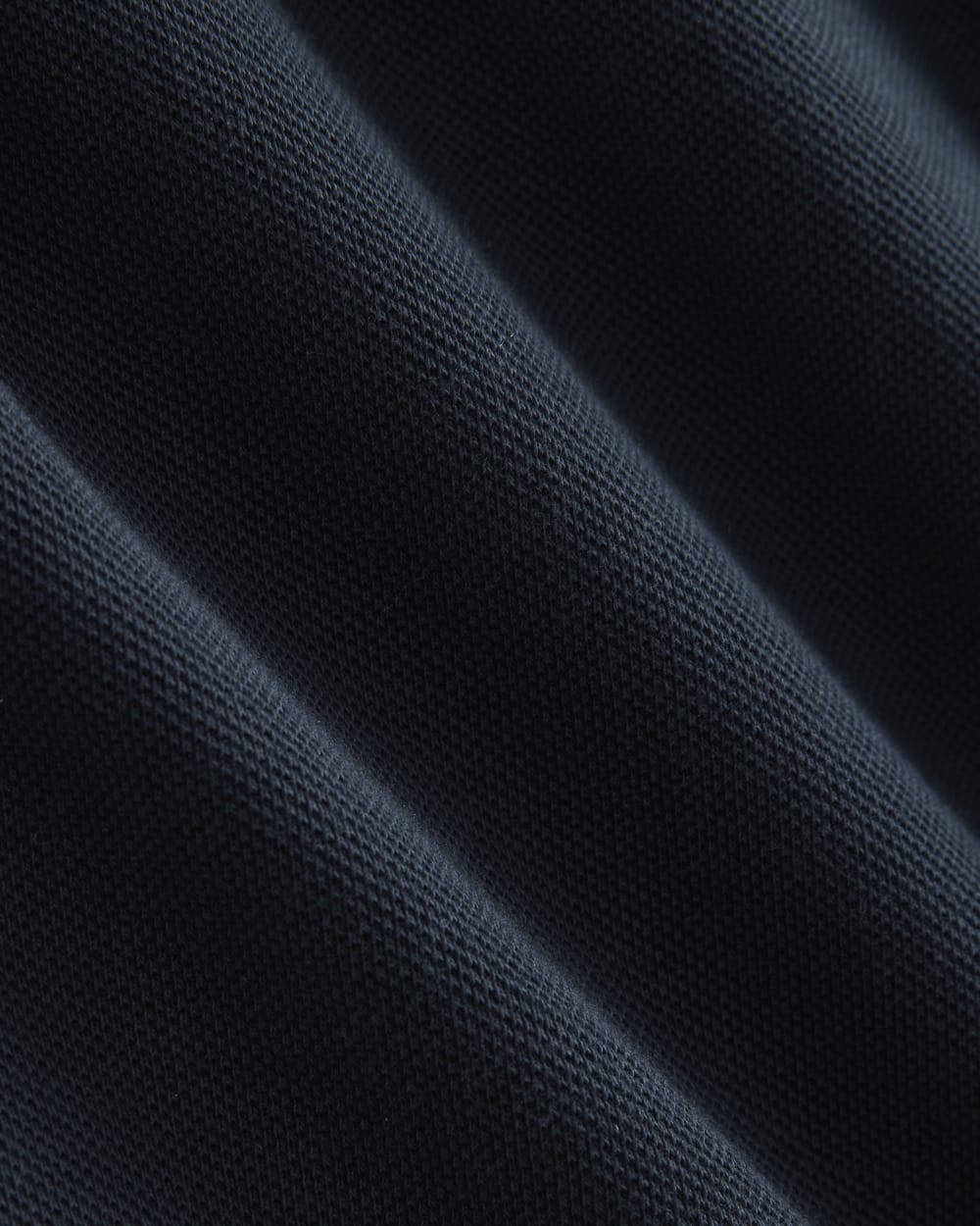 Oversized Pique Polo in Deep Navy — detail view