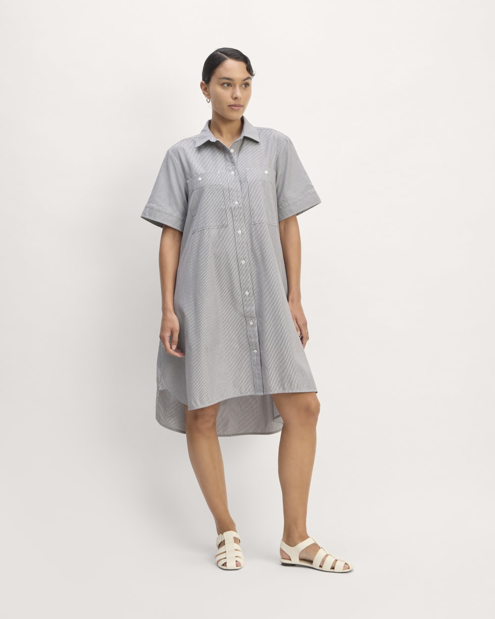 The Daytripper Dress in White / Black — front view