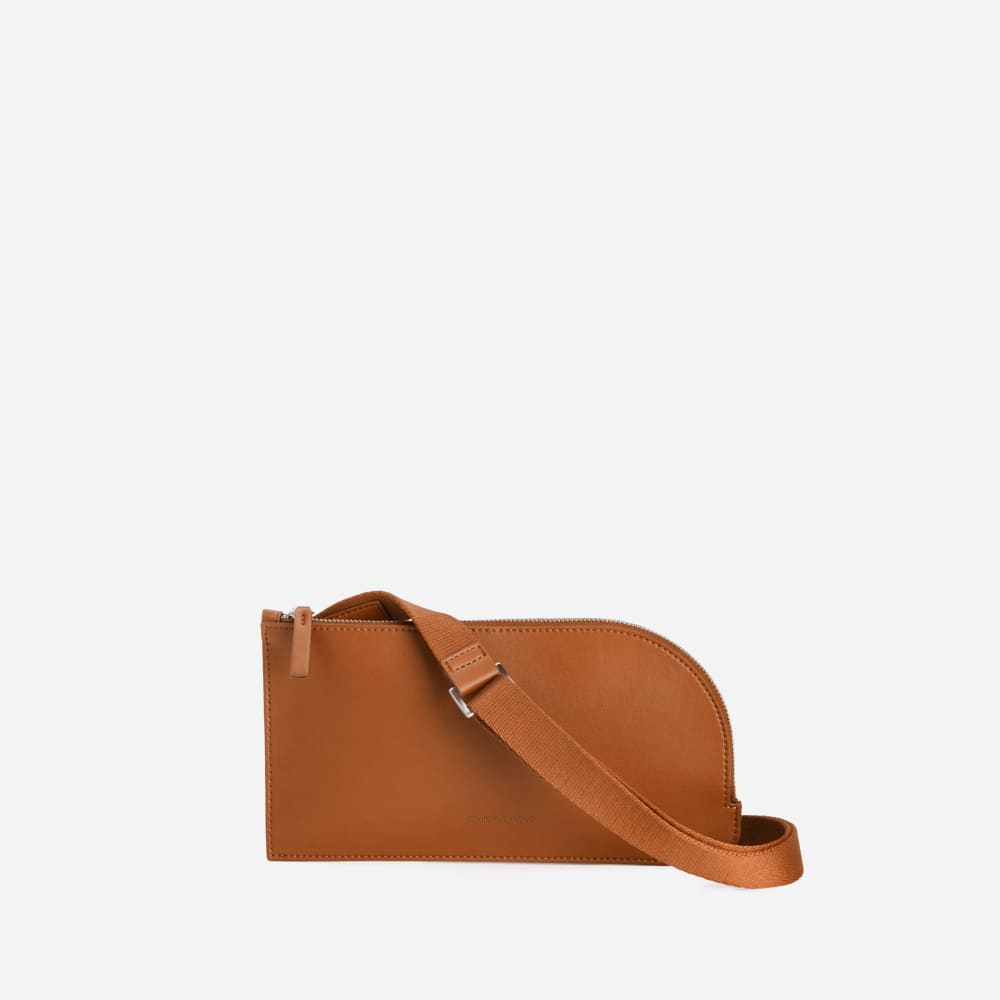 The Cactus Leather Sling Bag in Honey — front view