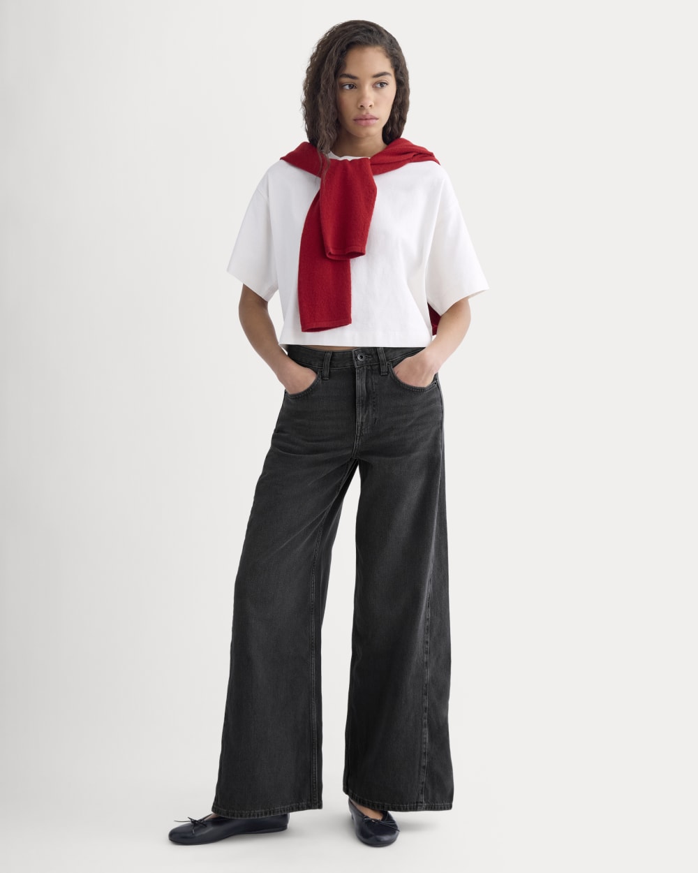Paneled Wide-Leg Jean in Twilight — front view