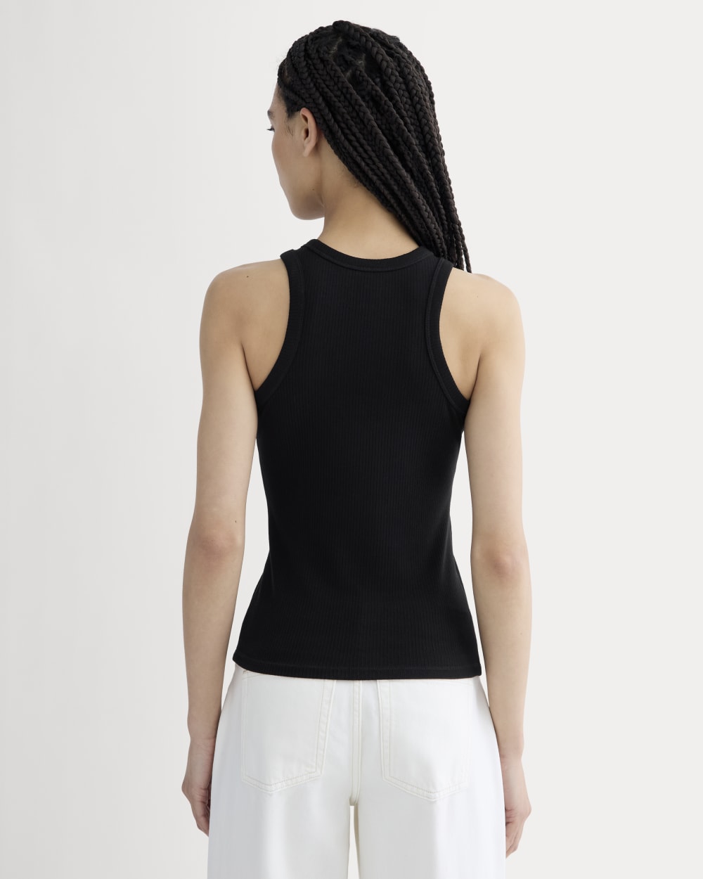 The Shimmy Cutaway Tank in Black — detail view