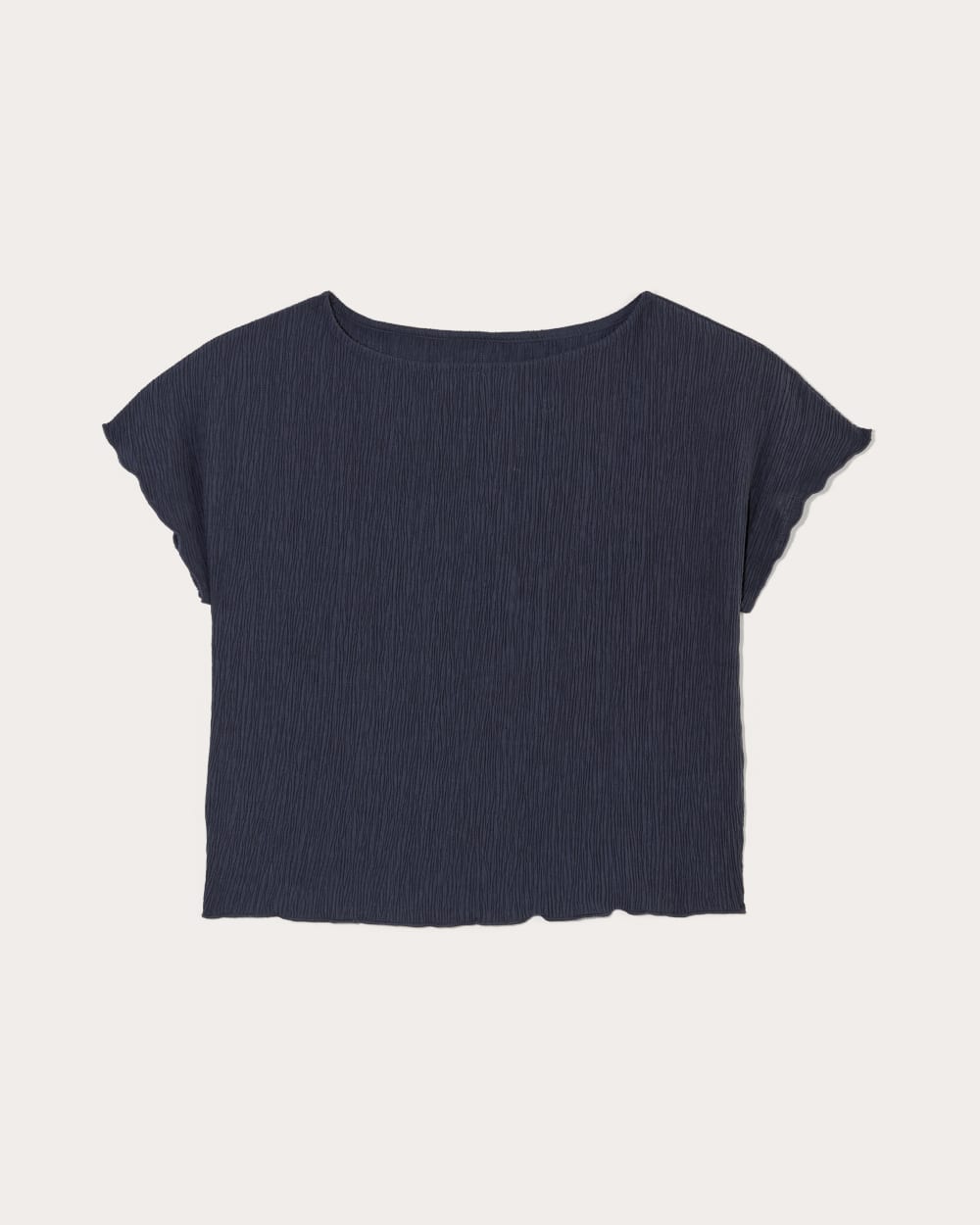 The Crinkle Top in Navy — alternate view