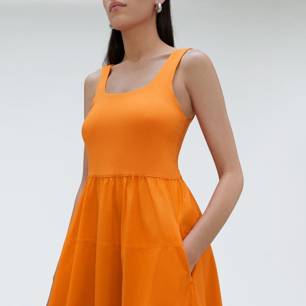 The Riviera Dress in Turmeric — detail view