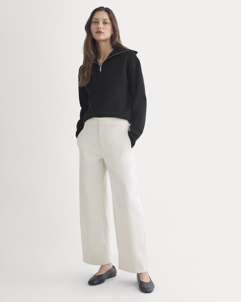 Seamed Balloon Pant in Birch — front view