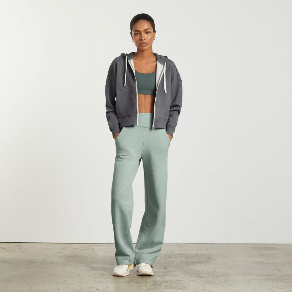 The Track High-Waist Pant in White Sage — detail view