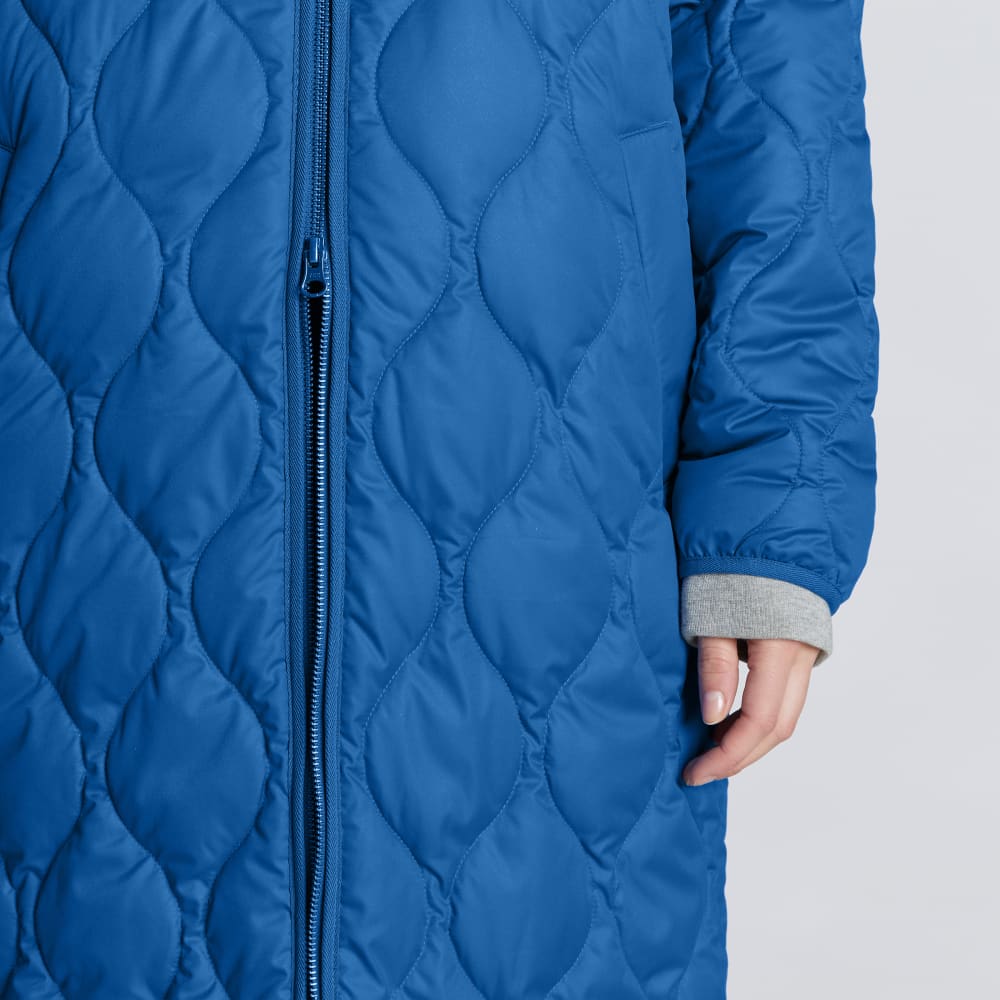 The ReNew Long Liner in Lapis Blue — detail view