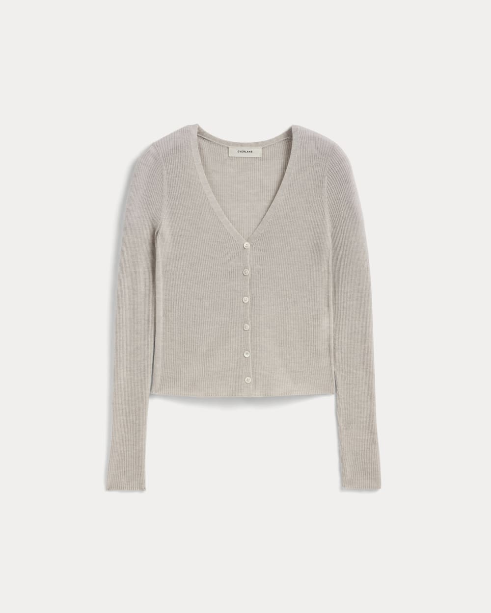 The Cardigan in Ultrasoft Merino in Heather Oatmeal — alternate view