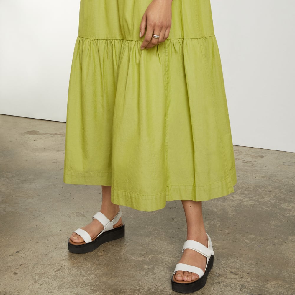 The Tiered Midi Dress in Pepper — detail view