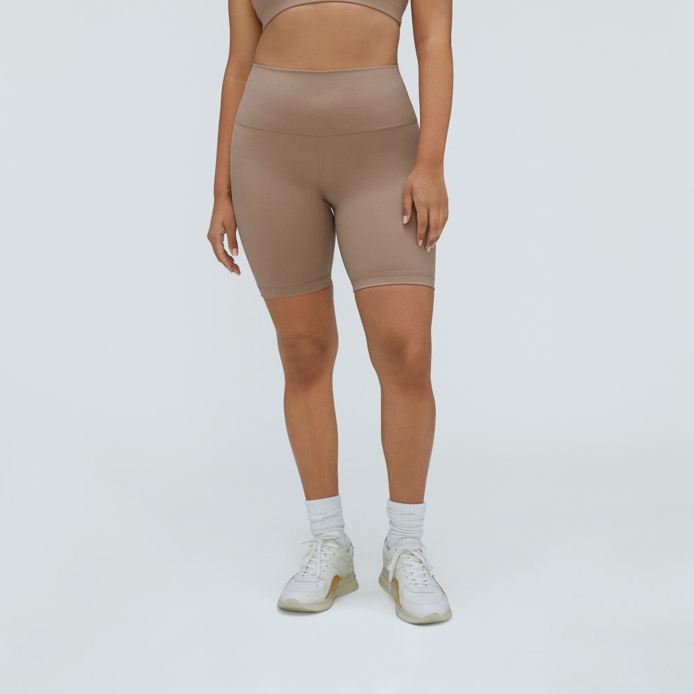 The Perform Bike Short in Cocoa — front view