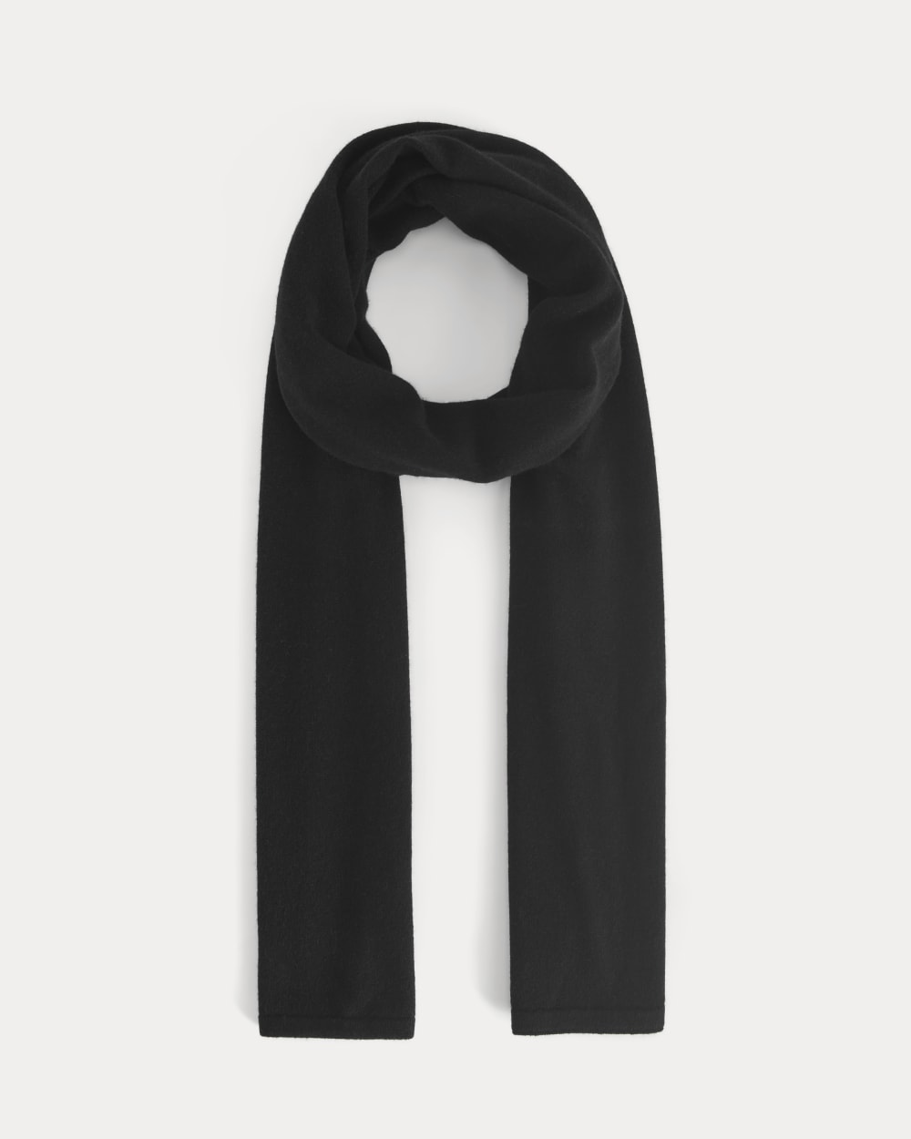 The Cashmere Scarf in Black — front view