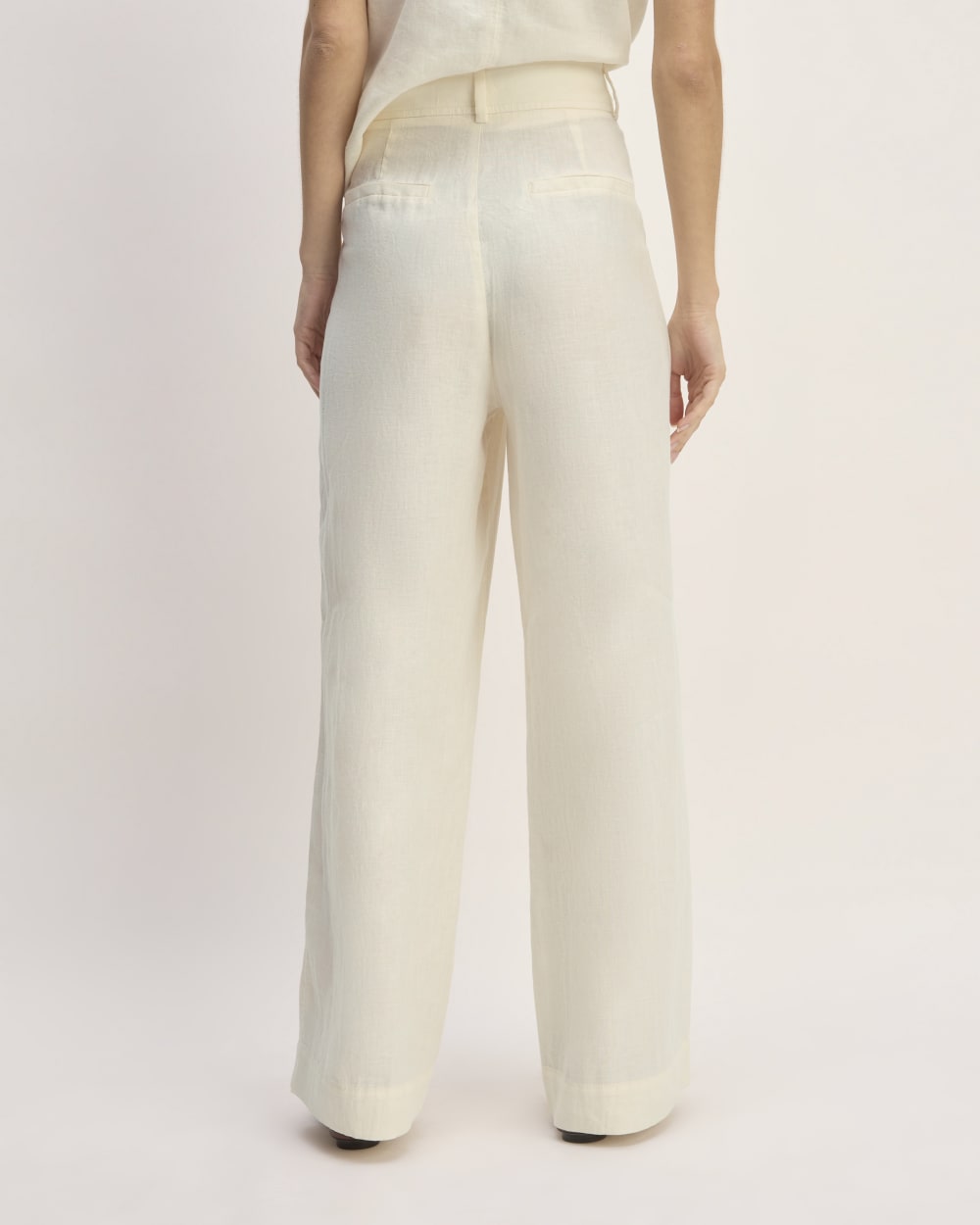 The Linen Way-High® Drape Pant in Bone — detail view