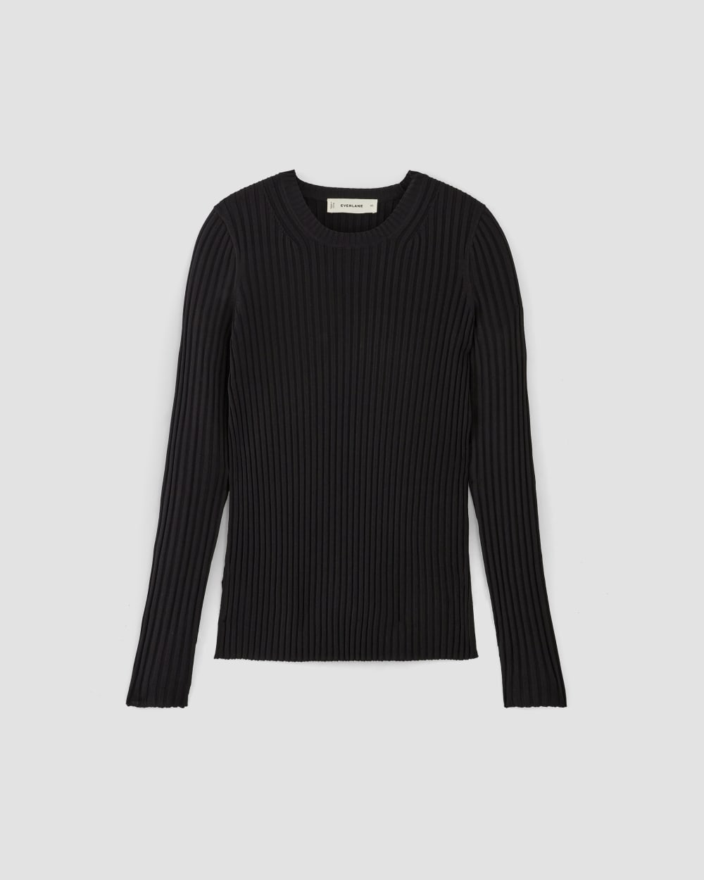 The Viscose Knit Crew in Black — alternate view