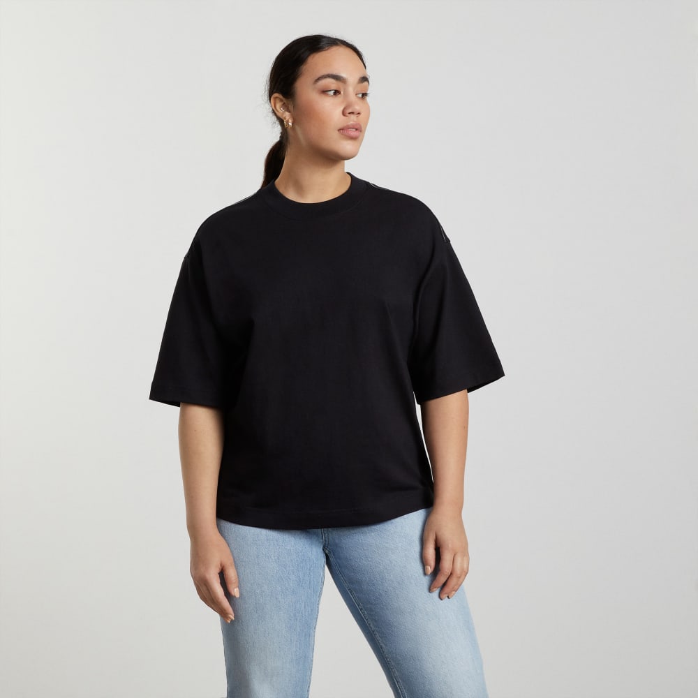 The Premium Weight Relaxed Tee in Black — alternate view