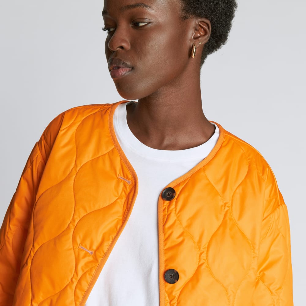The Quilted Liner in Turmeric — detail view