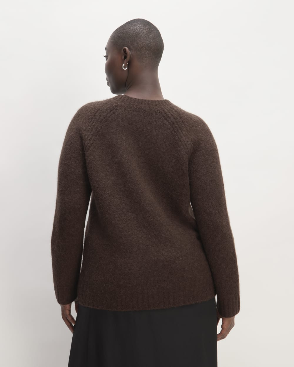 The SuperFuzz Alpaca Crew in Earth Brown — detail view