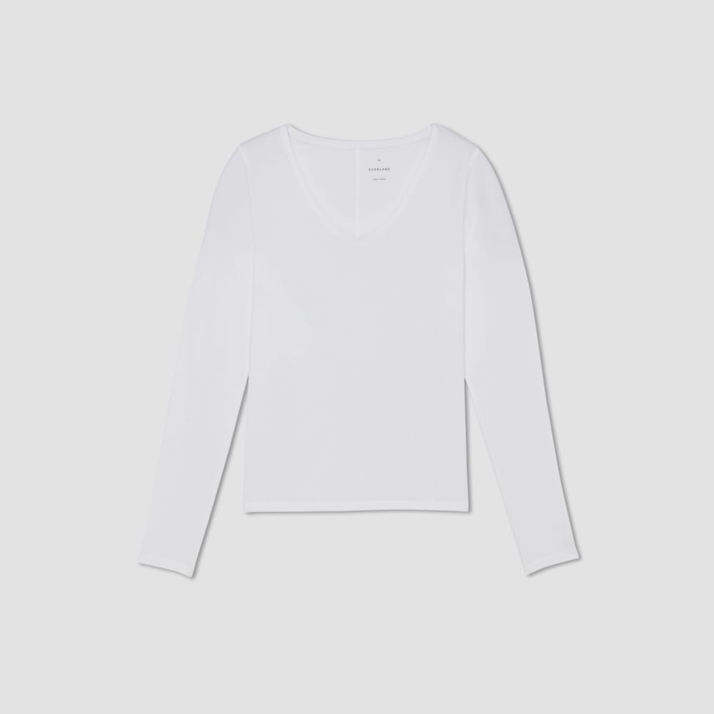The Supima® Form Ballet Neck Tee in White — alternate view