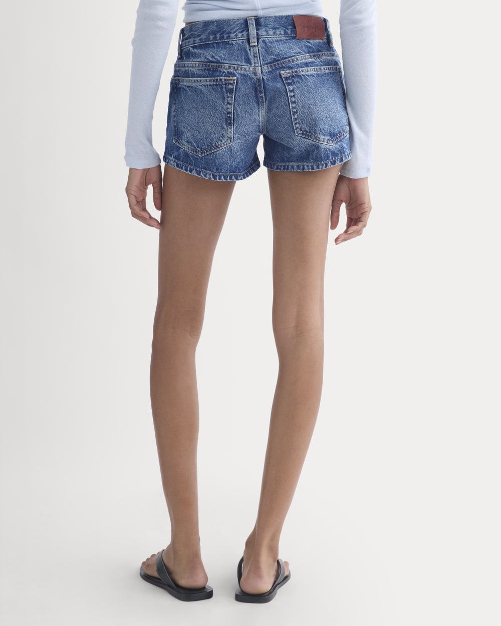 Everlane x Elena Bonvicini Pacific Short in Blue Bird Indigo — detail view
