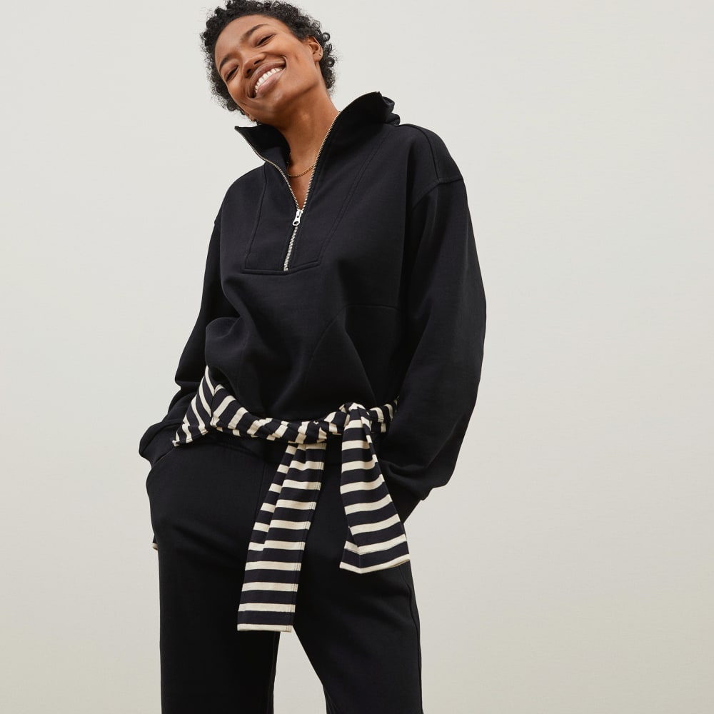 The Track Half-Zip in Black — alternate view