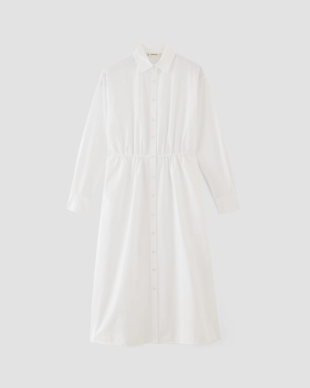 The Supima® Cotton Midi Shirt Dress in White — alternate view
