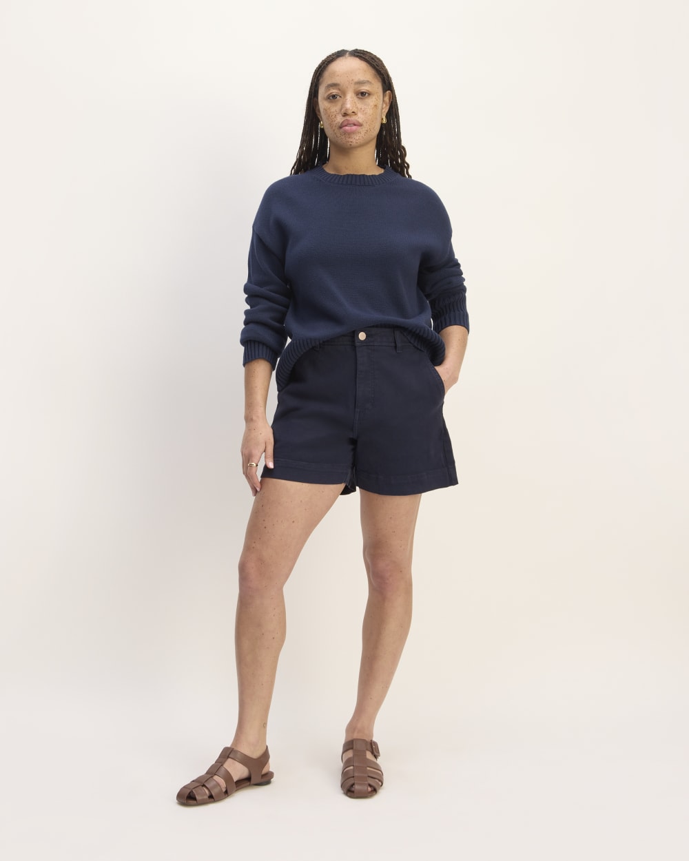 The Utility Short in Navy — front view