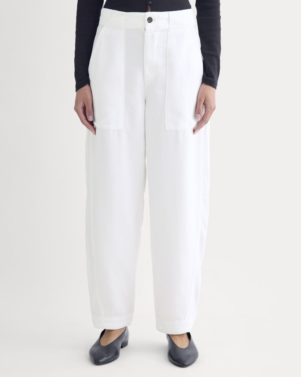 Patch Pocket Ballon Pant in Buttersoft in White — detail view