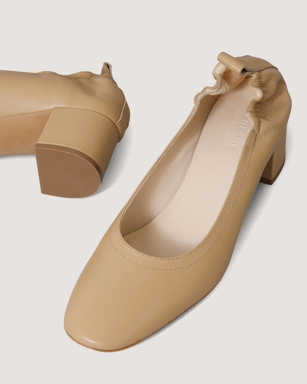 The Day Heel in Narrow Fit in Light Taupe — detail view