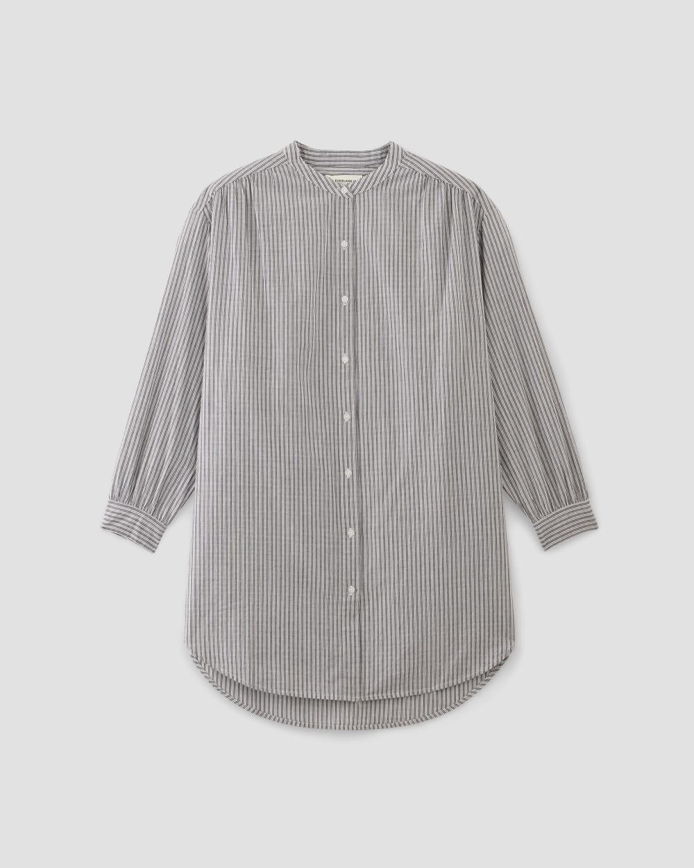 The Gauze Oversized Shirt in White / Black — alternate view