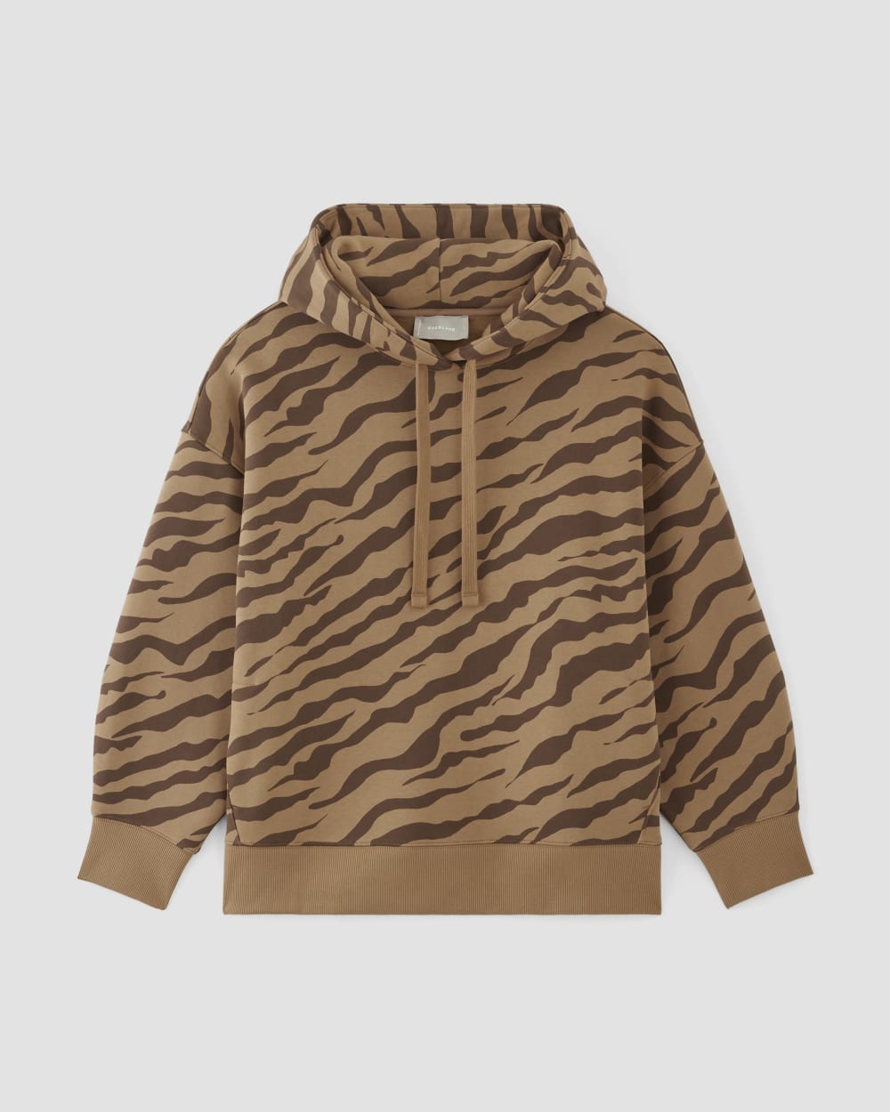 The ReTrack Hoodie in Cocoa Tiger Stripe — alternate view