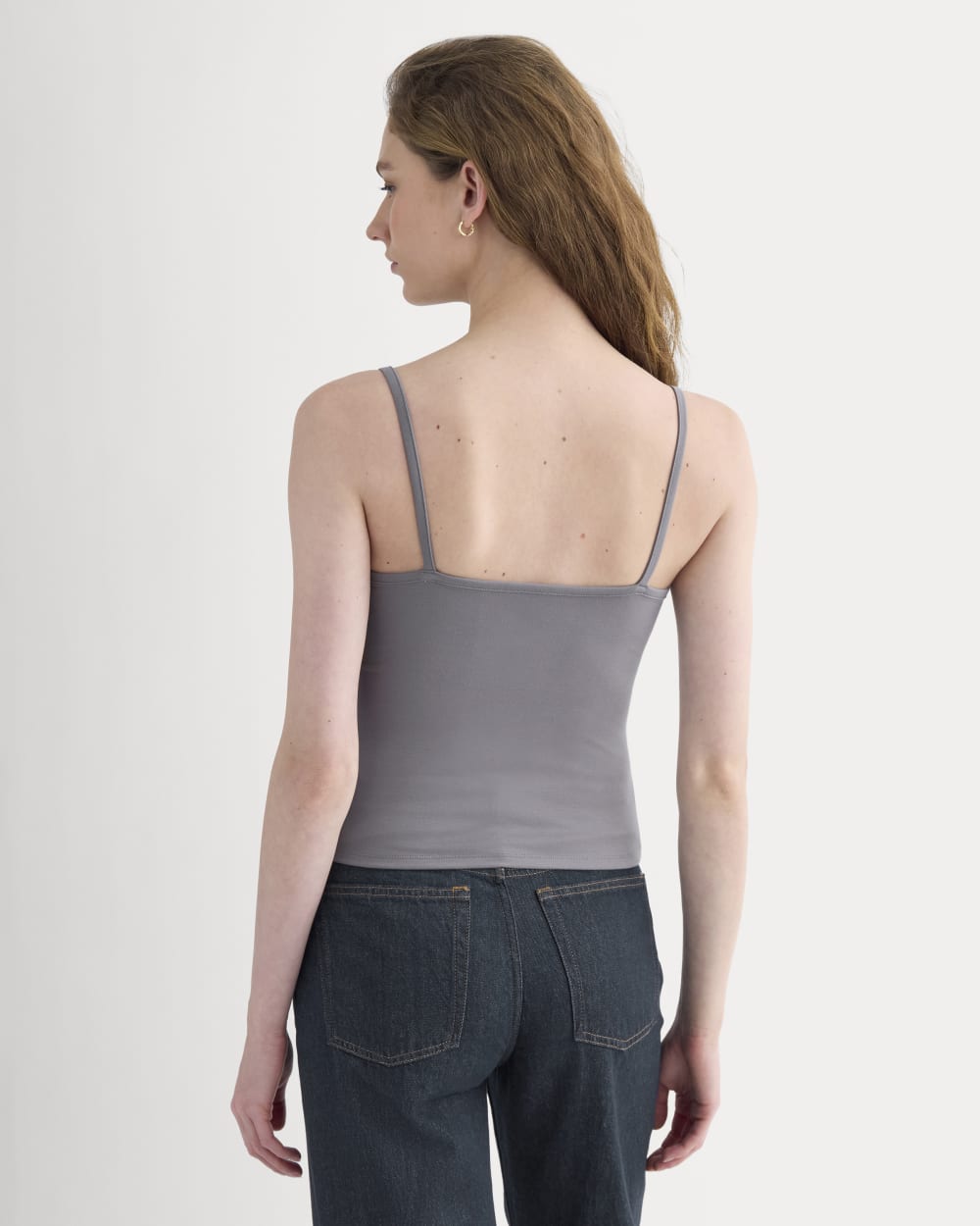 Scoopneck Cami in Charcoal Grey — detail view