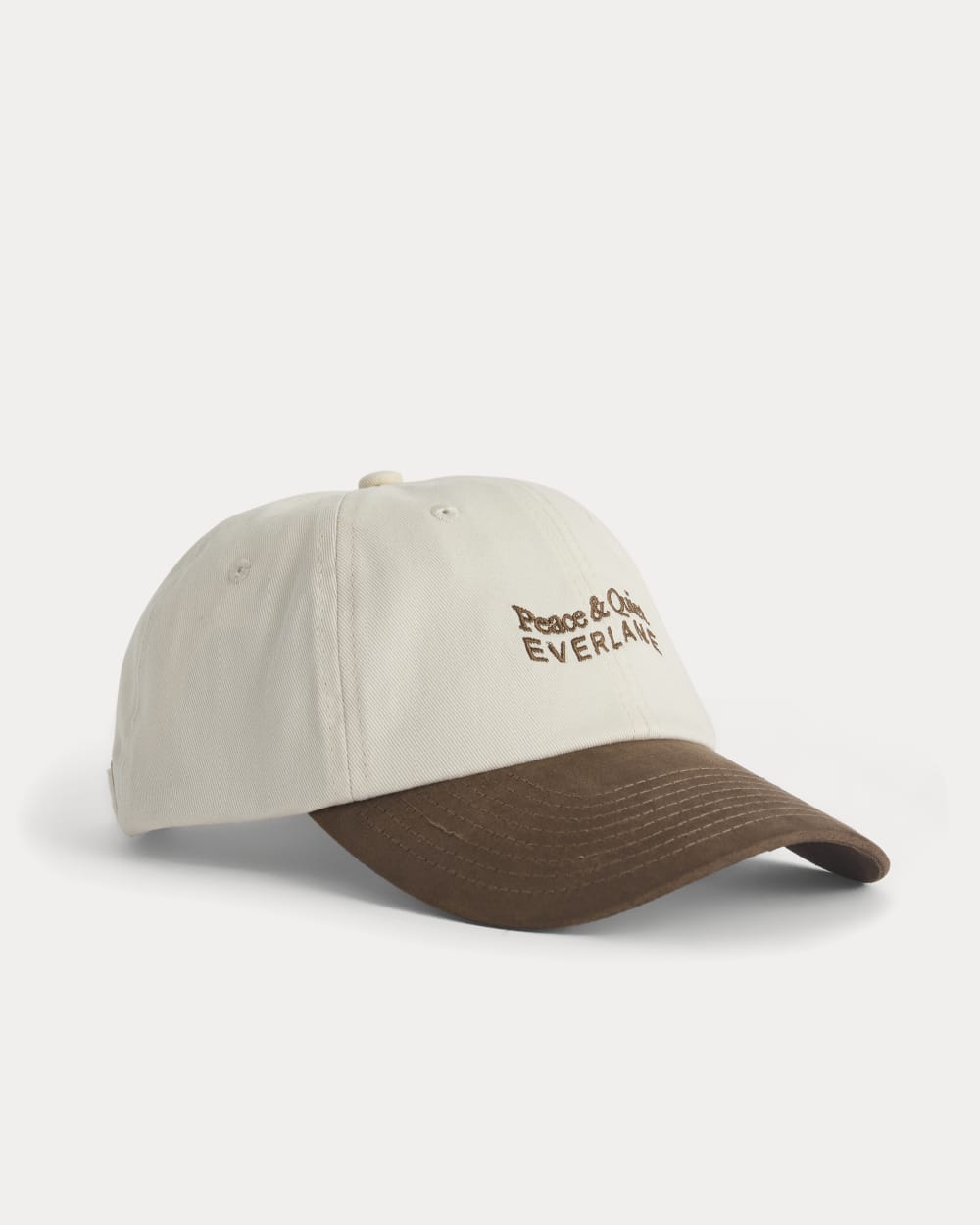 Everlane x Peace & Quiet Baseball Hat in Bone — front view
