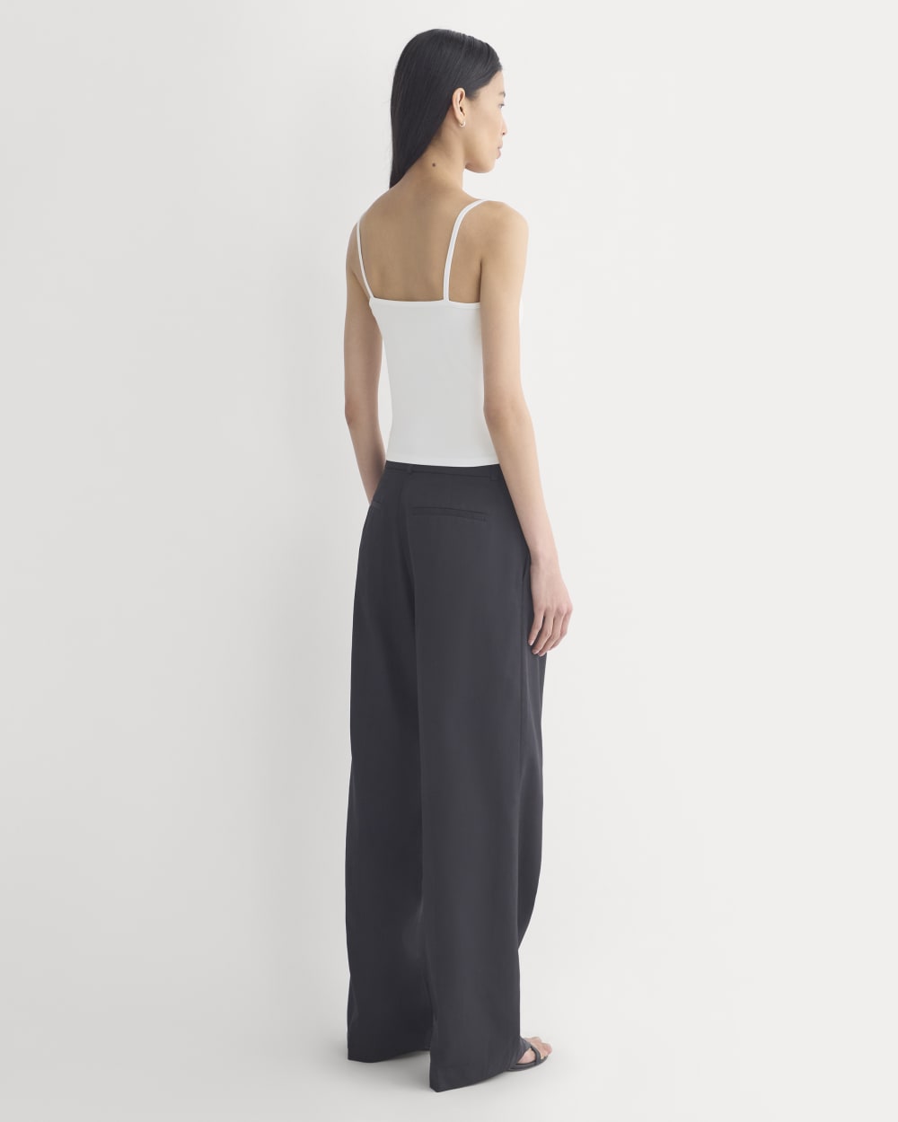 Scoopneck Cami in White — detail view