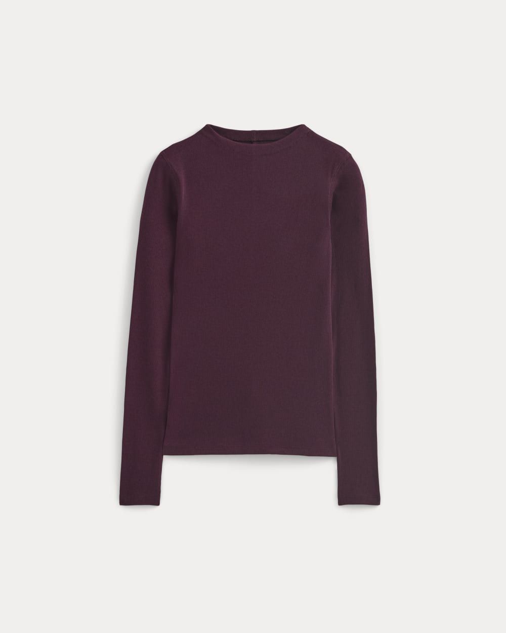The Luxe Rib Funnel-Neck Tee in Heathered Port Royale — alternate view