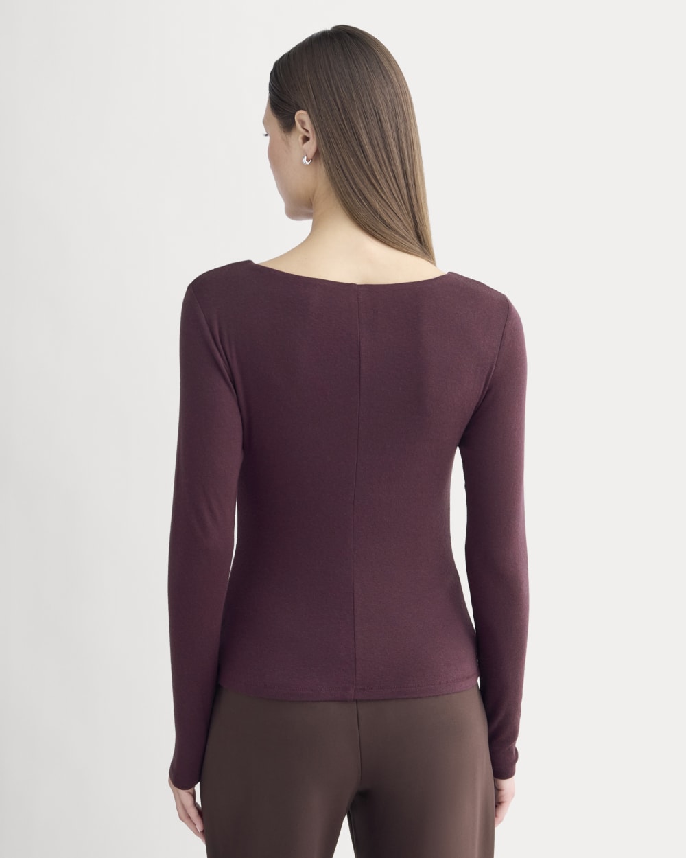 Button-Up Top in Butterluxe in Deep Plum — detail view